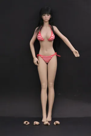 OBEST Tbleague 1/6 Super Flexible Seamless Figure Body Suntan Action Figures with Red Bikini Set, Head Sculpt and Base & Holder (PHMB2019-S35)