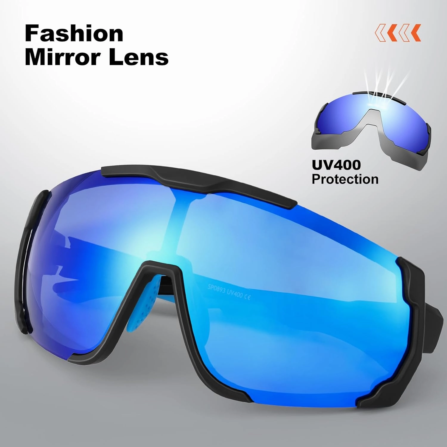 Odoland Cycling Sunglasses, Magnetic Lenses UV400 Polarized Sports Sunglasses for Baseball MTB Running Baseball Men Women