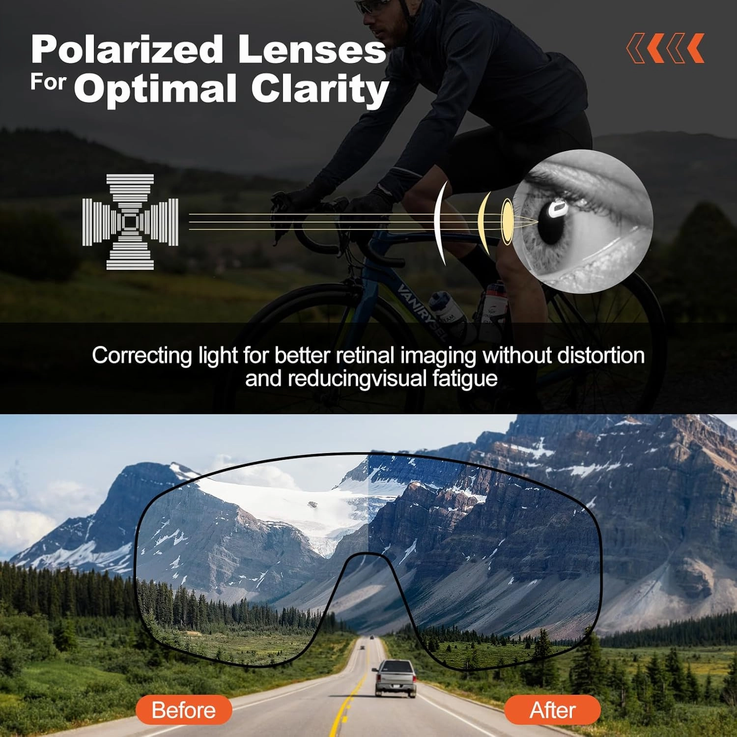 Odoland Cycling Sunglasses, Magnetic Lenses UV400 Polarized Sports Sunglasses for Baseball MTB Running Baseball Men Women