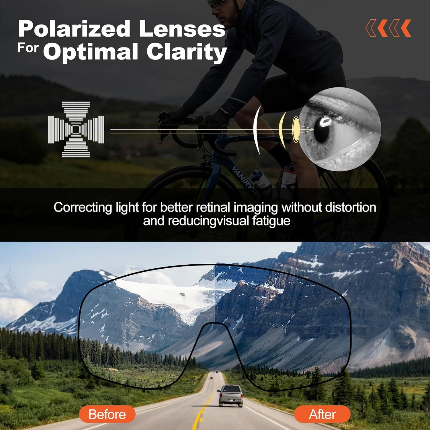Odoland Cycling Sunglasses, Magnetic Lenses UV400 Polarized Sports Sunglasses for Baseball MTB Running Baseball Men Women