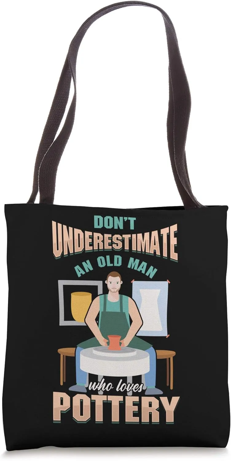 Old Man Pottery Hobby Clay Ceramist Handmade Pot Gift Tote Bag