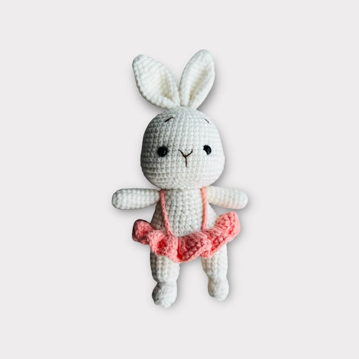 Organic Baby Gift Set/Baby Gift Set with Crochet Bunny, Wooden Teething Toys, Headband, Hello World Sign, Pink (Pink)