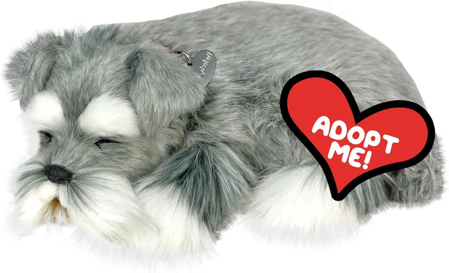 Original Petzzz Schnauzer, Realistic Lifelike Stuffed Interactive Pet Toy, Companion Pet Dog with 100% Handcrafted Synthetic Fur