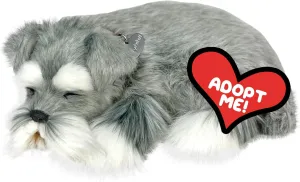 Original Petzzz Schnauzer, Realistic Lifelike Stuffed Interactive Pet Toy, Companion Pet Dog with 100% Handcrafted Synthetic Fur