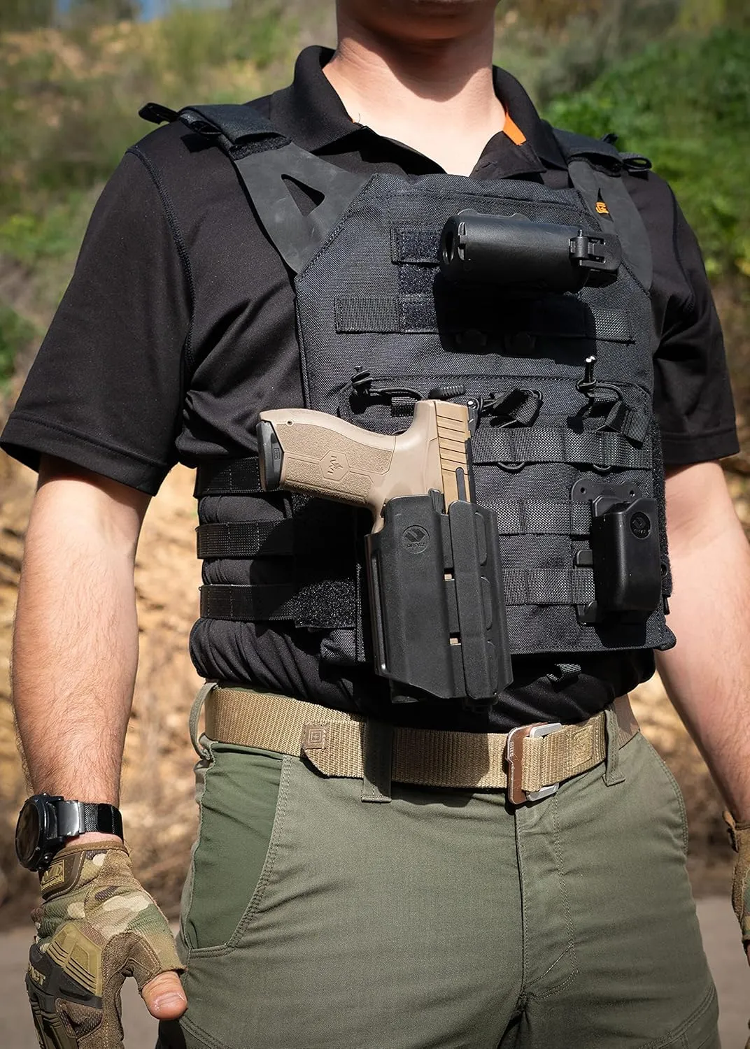 Orpaz T40 Adjustable and Modular Sig P320 Holster Compatible with OWB Sig Sauer P320 Holder with Light/Laser/Sight/Optics - Will Secure Your Handgun with a Tactical Appearance