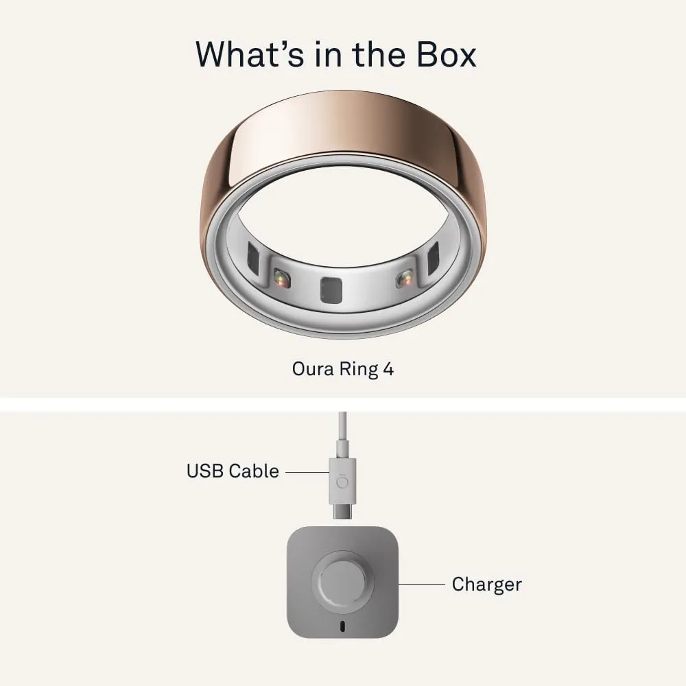 Oura Ring 4 - Rose Gold - Size 12 - Smart Ring - Size First with Oura Ring 4 Sizing Kit - Sleep Tracking Wearable - Heart Rate - Fitness Tracker - Up to 8 Days of Battery Life