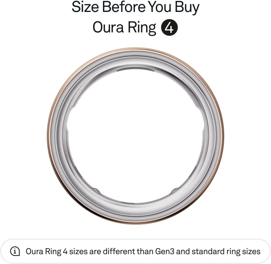 Oura Ring 4 - Rose Gold - Size 12 - Smart Ring - Size First with Oura Ring 4 Sizing Kit - Sleep Tracking Wearable - Heart Rate - Fitness Tracker - Up to 8 Days of Battery Life