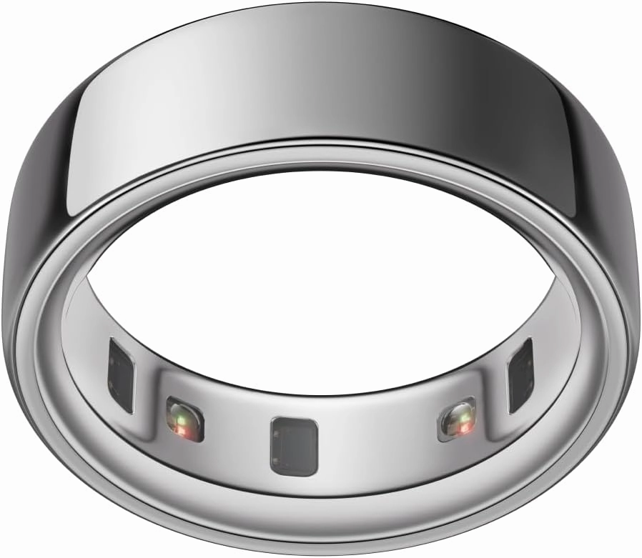 Oura Ring 4 - Silver - Size 8 - Smart Ring - Size First with Oura Ring 4 Sizing Kit - Sleep Tracking Wearable - Heart Rate - Fitness Tracker - Up to 8 Days of Battery Life