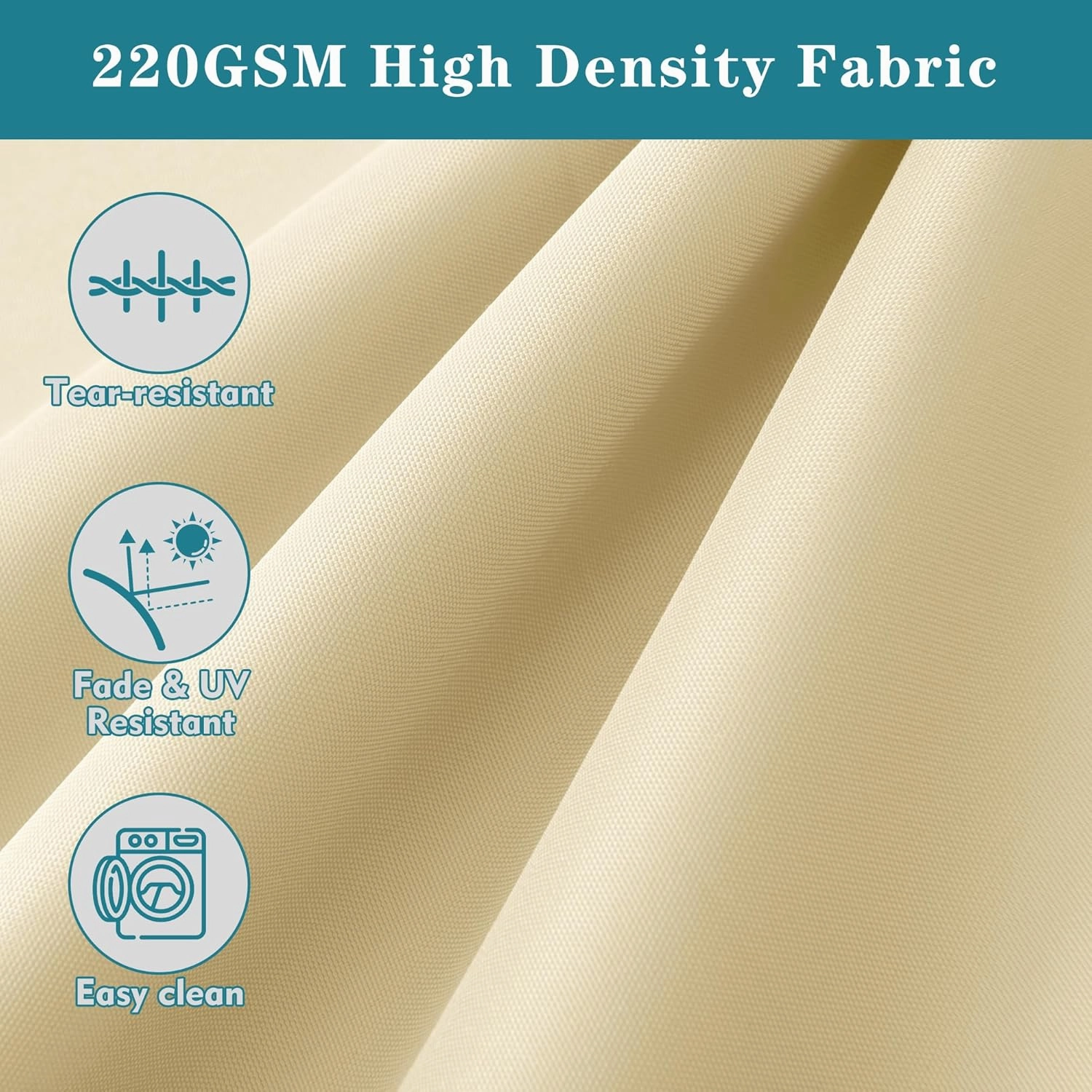 Outdoor Cushions for Patio Furniture, Waterproof Fade and Tear Resistant Deep Seat and Backrest Cushion Set for Chair Couch Swing, 24x24 Inch, Beige, Set of 4