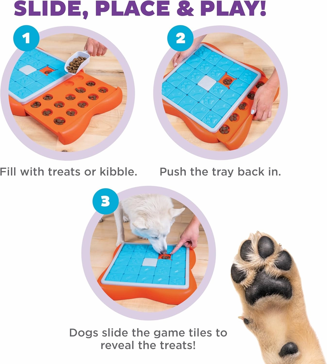 Outward Hound by Nina Ottosson Challenge Slider Treat Puzzle Enrichment Toy, Level 3 Advanced, Multicolored