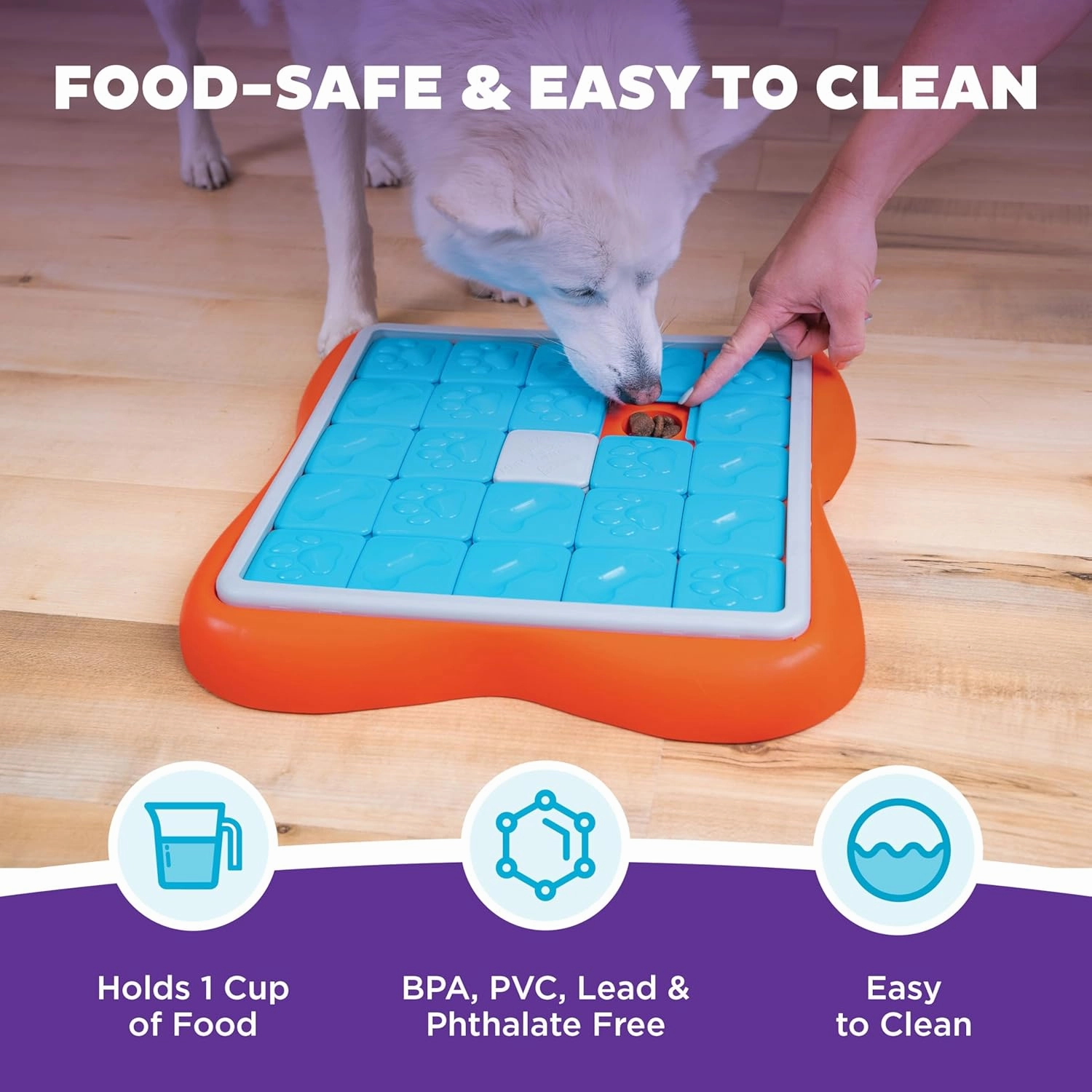 Outward Hound by Nina Ottosson Challenge Slider Treat Puzzle Enrichment Toy, Level 3 Advanced, Multicolored