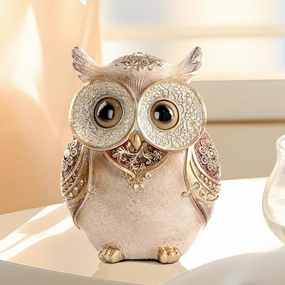Owl Statue for Home Decoration for Shelf Bookshelf OfficeTable Indoor Decor Accents Adorable Big Eye Owl Statues and Sculptures Animal Owls Gift for Bird Lover Cute Figurine
