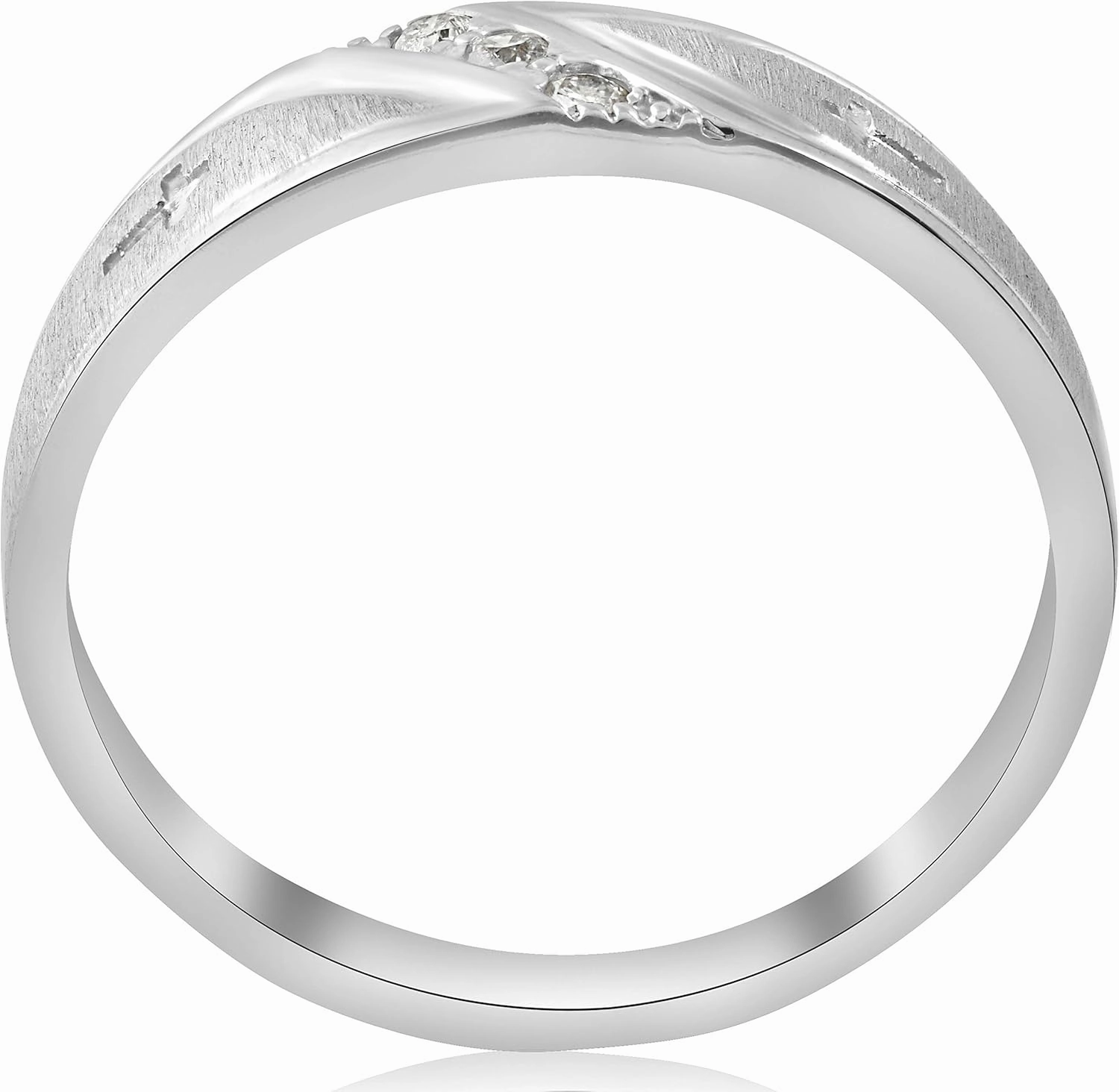 P3 POMPEII3 Pompeii 1/10 ct Mens Diamond Cross Wedding Anniversary Ring 10K White Gold