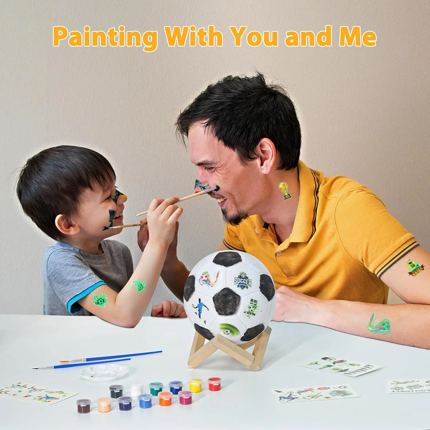 Paint Your Own Soccer Ball Lamp Kit, 5.9 Inch 16 Colors DIY 3D Soccer Ball Light Remote Control,Art Supplies Birthday Gifts for Friends Kids, Arts Crafts for Girls Boys Ages 6-8 8-12