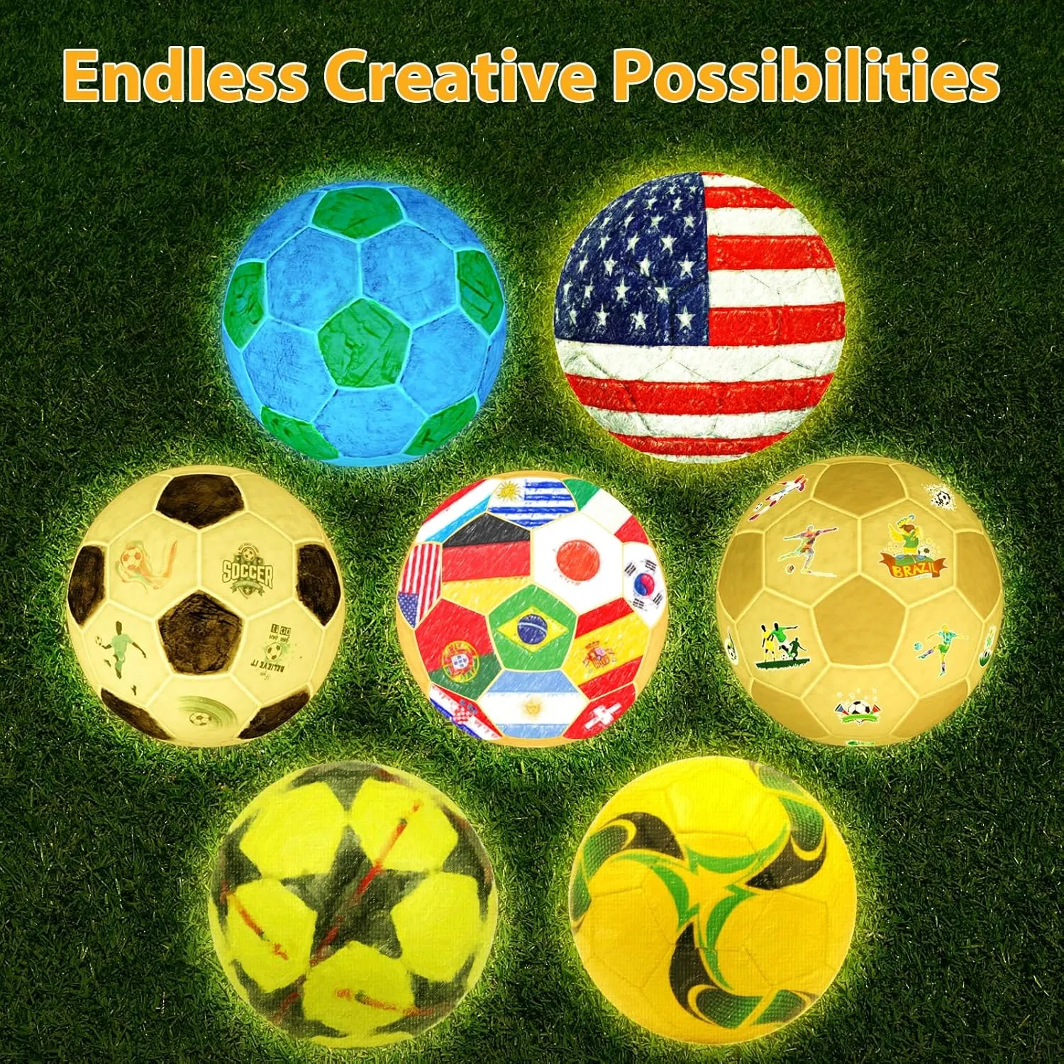Paint Your Own Soccer Ball Lamp Kit, 5.9 Inch 16 Colors DIY 3D Soccer Ball Light Remote Control,Art Supplies Birthday Gifts for Friends Kids, Arts Crafts for Girls Boys Ages 6-8 8-12