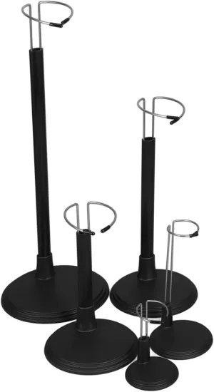 PartyKindom Doll Display Stand 5pc Action Figure Stands Sturdy Plastic Base Metal Structure