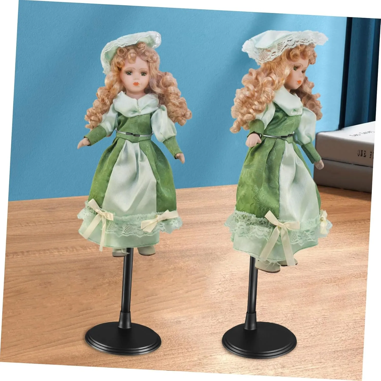 PartyKindom Doll Display Stand 5pc Action Figure Stands Sturdy Plastic Base Metal Structure