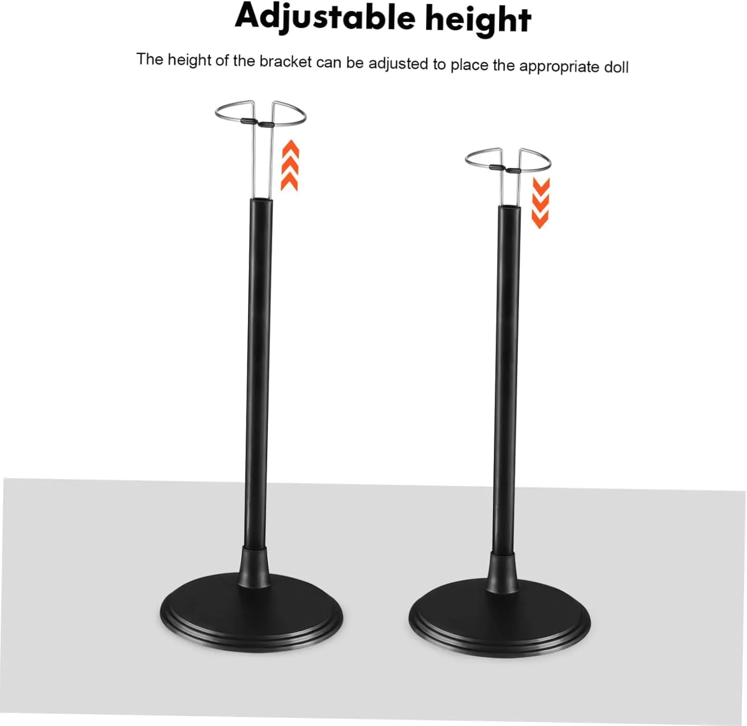 PartyKindom Doll Display Stand 5pc Action Figure Stands Sturdy Plastic Base Metal Structure