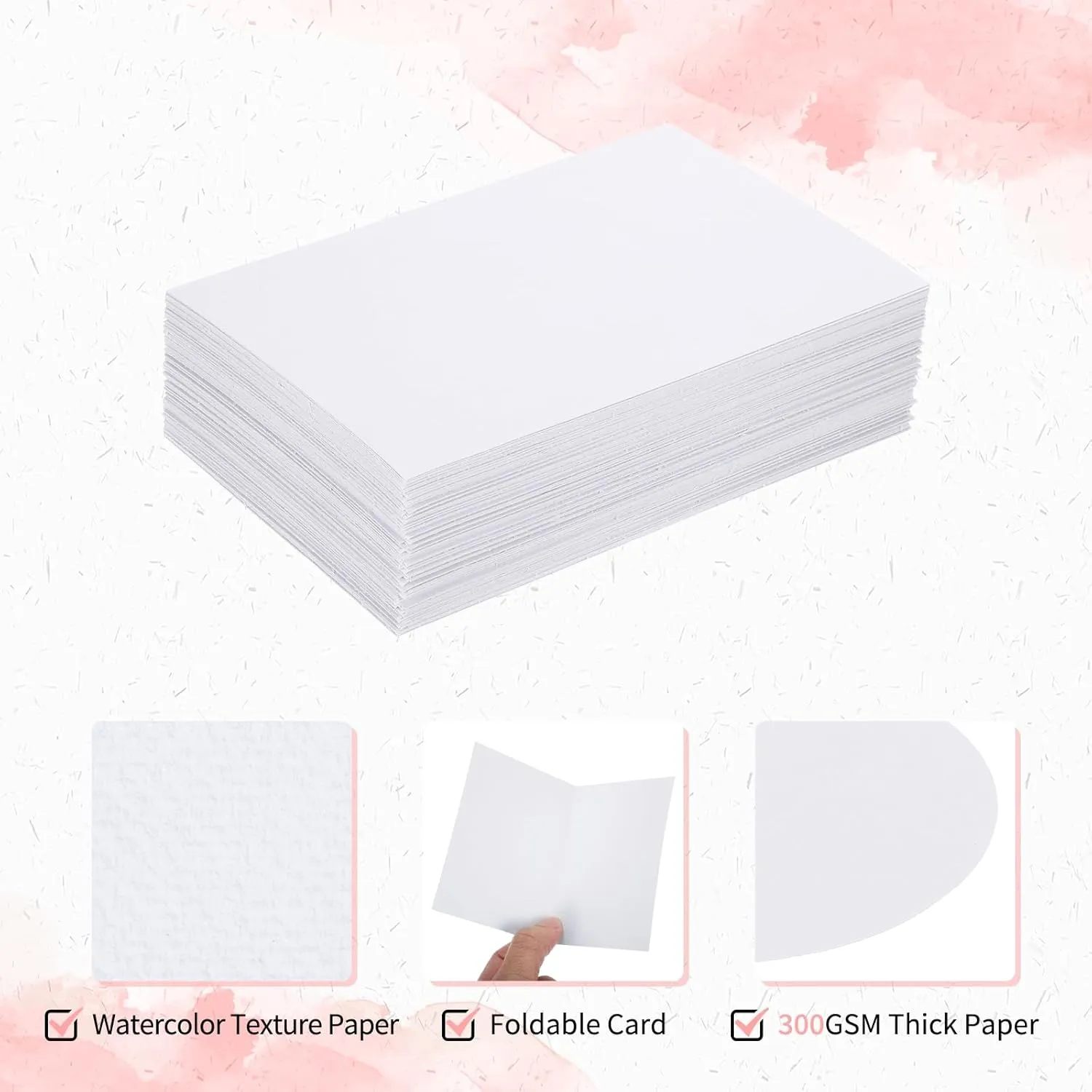 PATIKIL 4"x6" Watercolor Paper Bulk, 500 Sheets Water Color Cotton Paint Paper Cold Press 92lb/250 GSM for Art Painting Artists Drawing Supplies