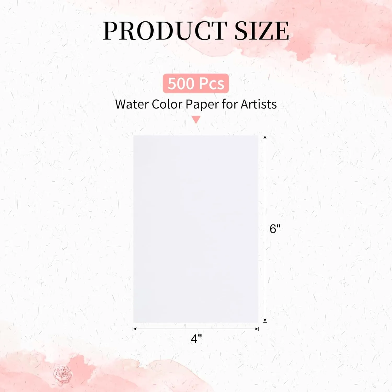 PATIKIL 4"x6" Watercolor Paper Bulk, 500 Sheets Water Color Cotton Paint Paper Cold Press 92lb/250 GSM for Art Painting Artists Drawing Supplies