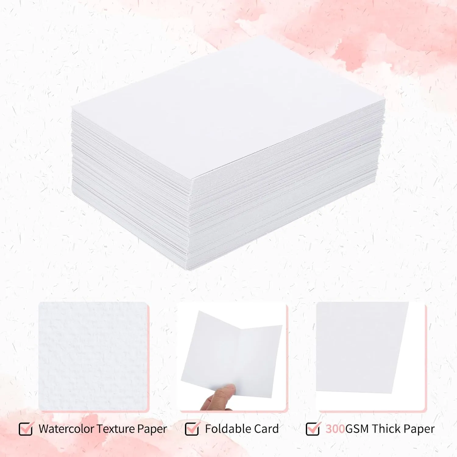 PATIKIL 5"x7" Watercolor Paper Bulk, 300 Sheets Water Color Cotton Paint Paper Cold Press 92lb/250 GSM for Art Painting Artists Drawing Supplies