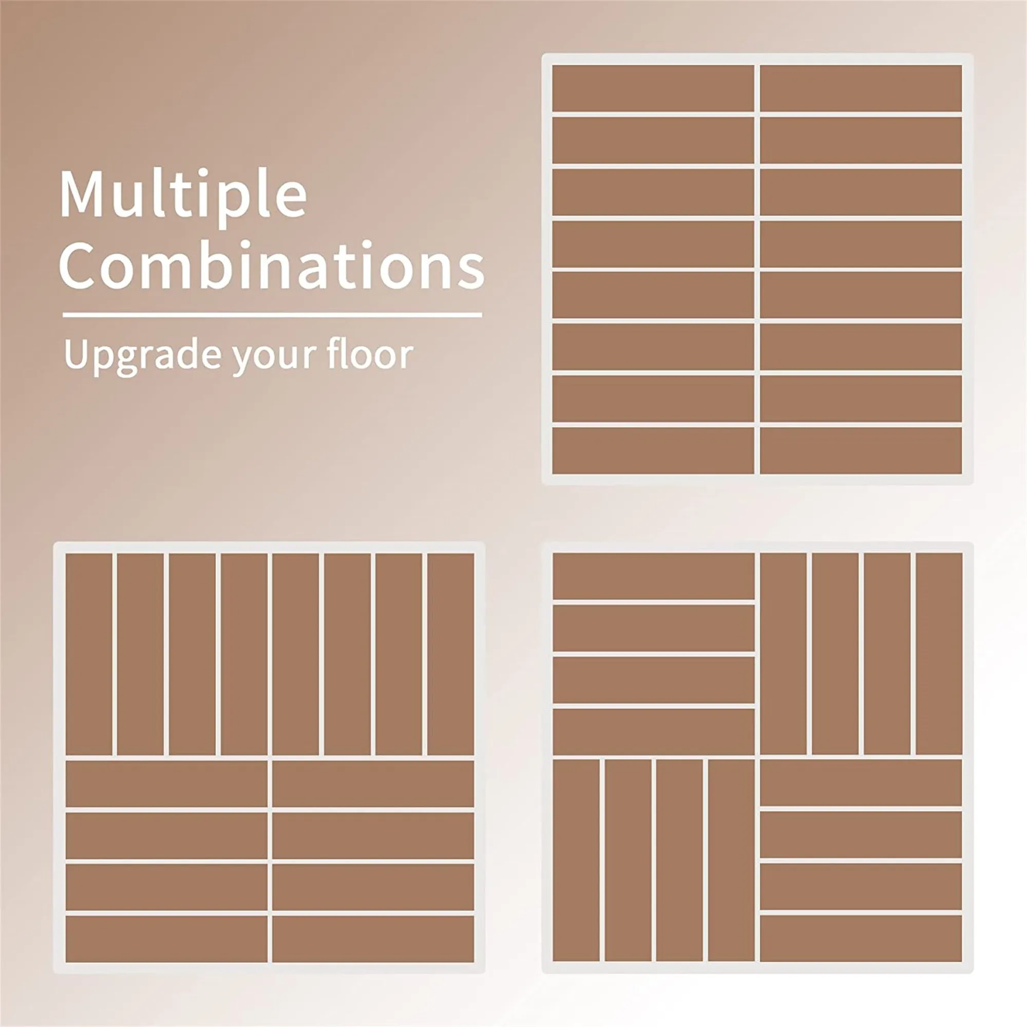 Patio Interlocking Deck Tiles, 12"x12" Square Composite Decking Tiles, Four Slat Plastic Outdoor Flooring Tile All Weather for Balcony Porch Backyard, (Dark Brown, Pack of 27)