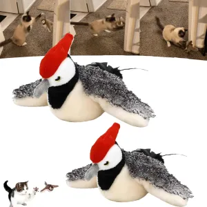 Pawactive Vocal Prey Toy, Bird Toy That Chirps and Flaps, Chirping Birds Cat Toys Flapping Wings Flying, Flying Interactive Simulation Electric Sparrow Shaking Bird (2*Woodpecker)