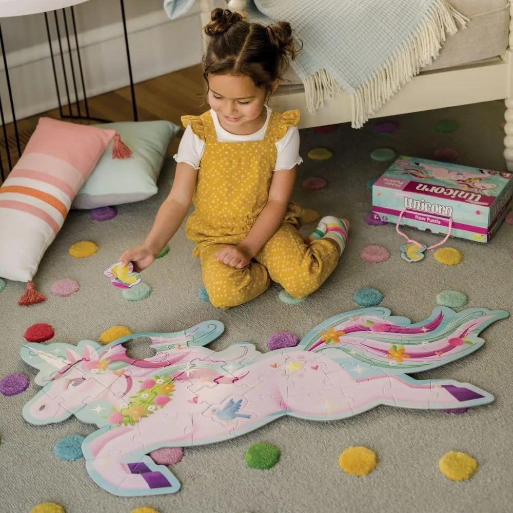 Peaceable Kingdom Shimmery Unicorn Floor Puzzle, 1 EA
