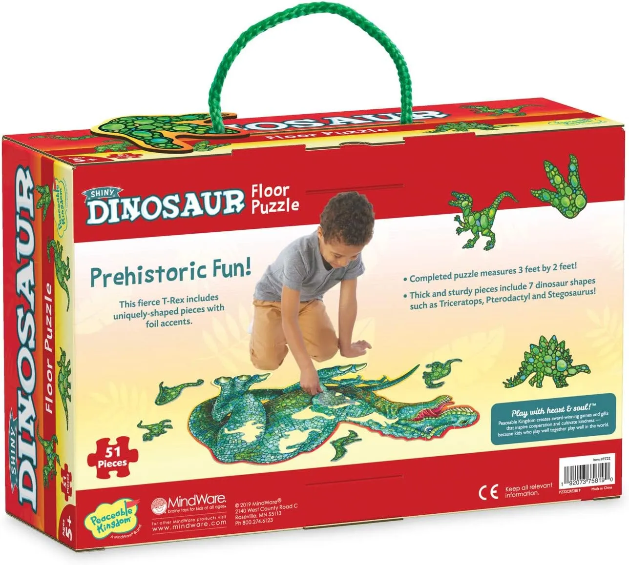 Peaceable Kingdom Shiny Dinosaur Floor Puzzle, 1 EA