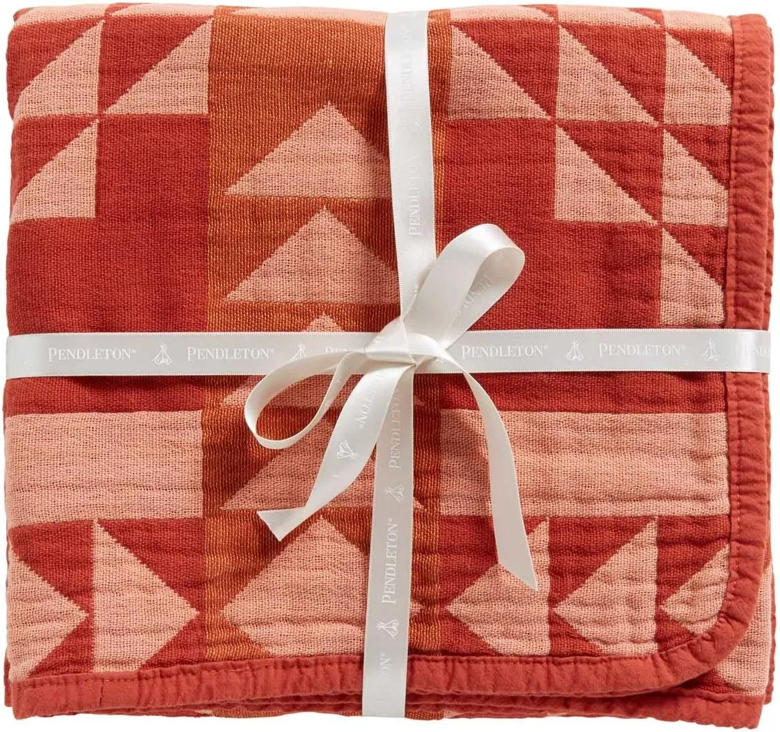 PENDLETON Cotton Woven Baby Blanket Smith Rock Clay