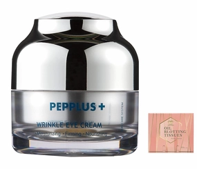 PEPPLUS   Anti - Wrinkle Eye Cream, Firming, Moisturizing, Nourishing 30 gm Bundled with 1 Pack Oil Absorbing Blotting Paper