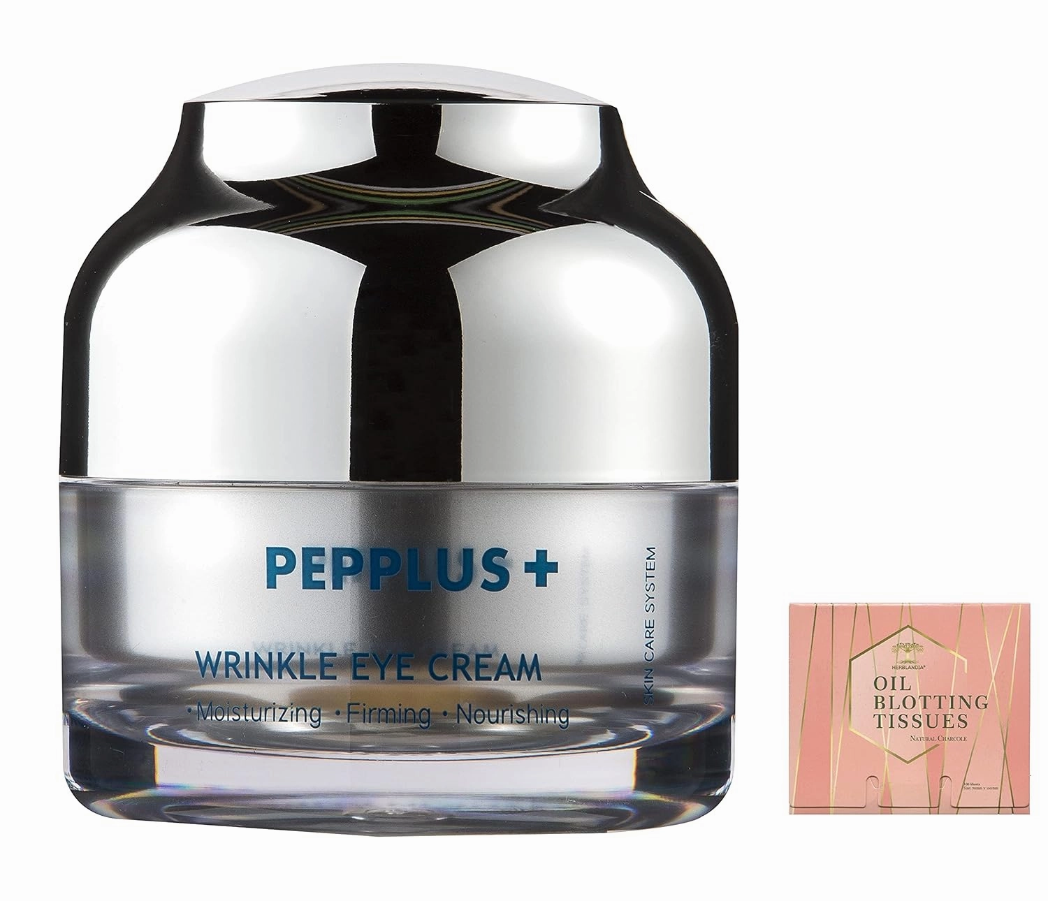 PEPPLUS   Anti - Wrinkle Eye Cream, Firming, Moisturizing, Nourishing 30 gm Bundled with 1 Pack Oil Absorbing Blotting Paper