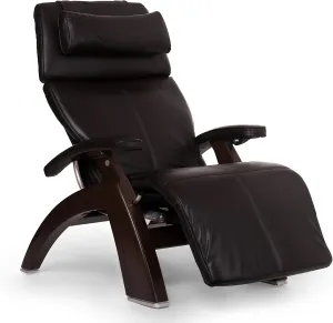 Perfect Chair Human Touch PC-610 Omni-Motion Classic Power Recline Zero Gravity Recliner Supreme Upholstery Package Dark Walnut Wood Stain - Espresso Premium Leather