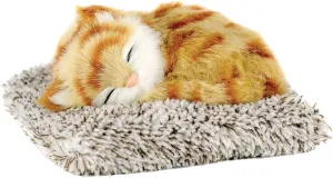 Perfect Petzzz Mini Orange Tabby Kitten, Kitty Toys for Girls, Boys, & Elderly, Realistic Cat Stuffed Animals, Battery-Operated Fake Cat Electronic Pets