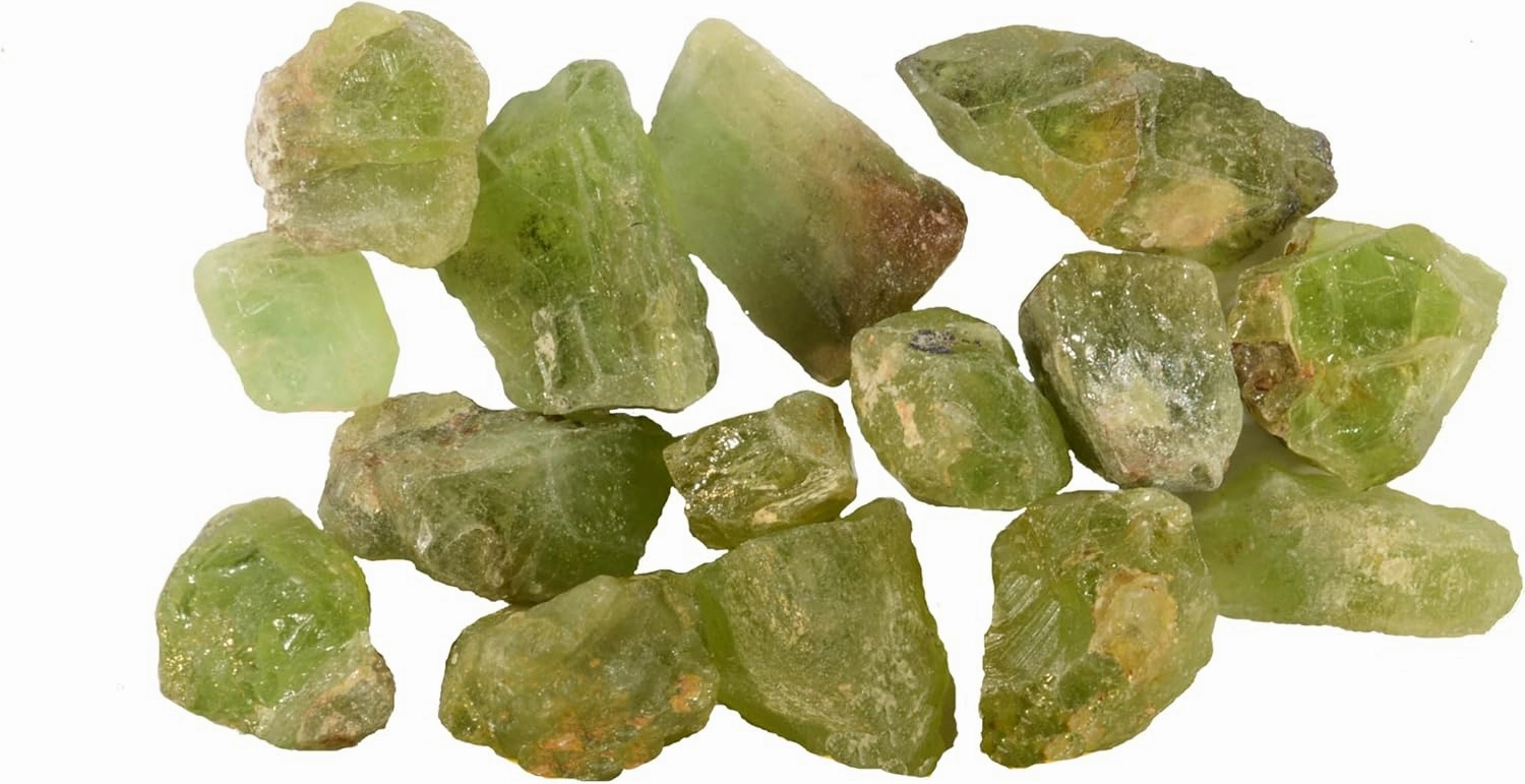Peridot Rough Crystals 1/2" 1 Ounce Bag AAA Grade Pakistan Raw Rock Mineral Specimen Geology Sample Lapidary Rough Collectible Stone