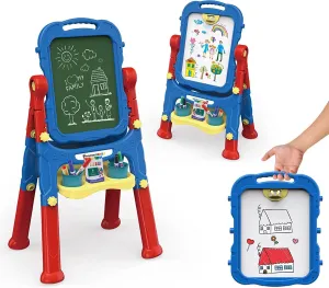 PicassoTiles Double Sided Magnetic Board Alphabet   Art   Number, 2-in-1 Upper Case and Lowercase Letter Writing, Easel Chalkboard & Whiteboard, Number, Freestyle Writing Playboard Large Tablet Pad
