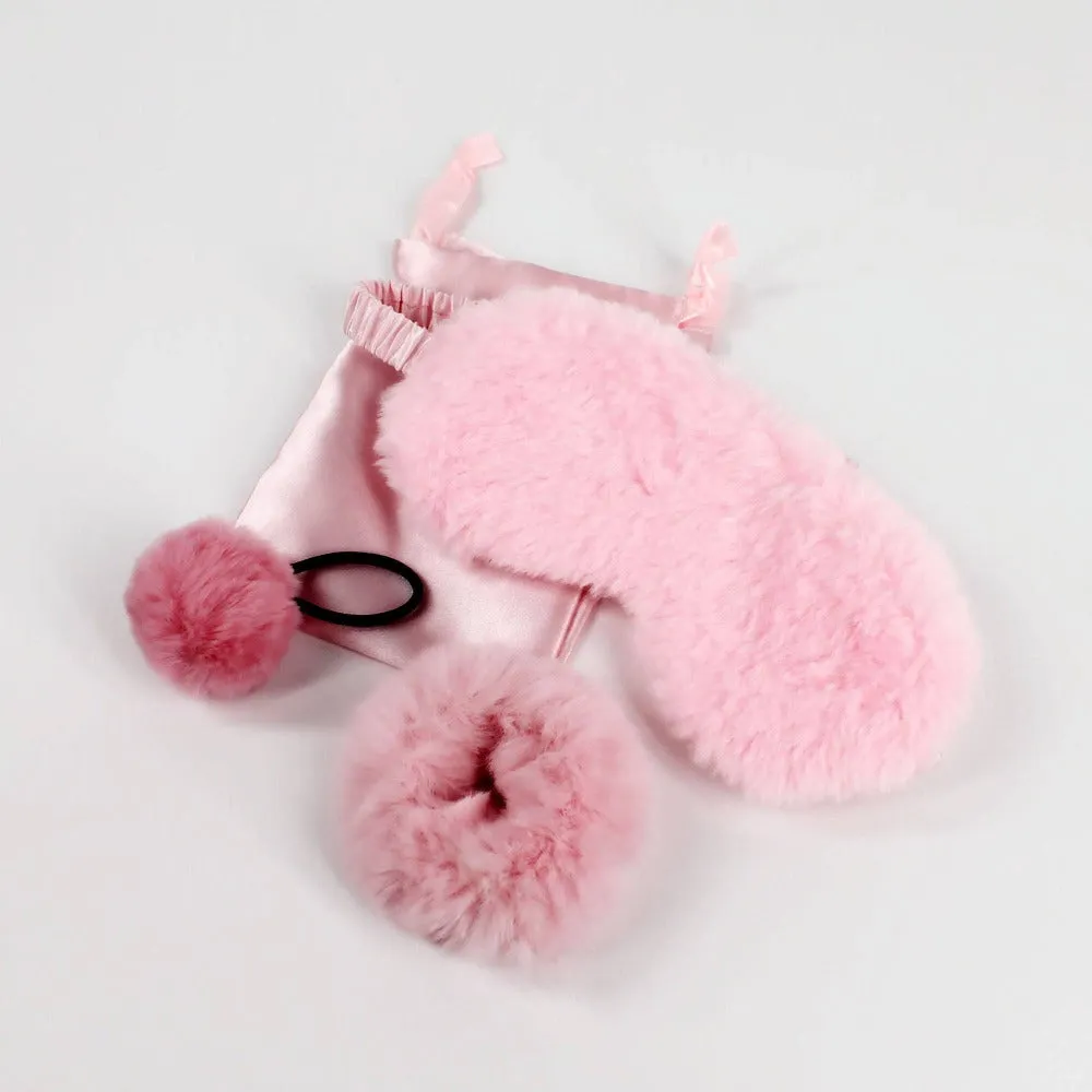 Pink Lovers Beauty Set - Eye Mask, Scrunchie & Hair Tie
