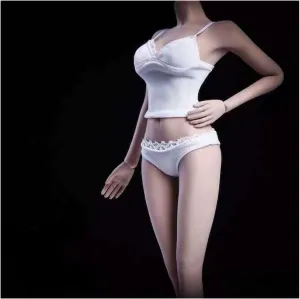 Pipigirl 1/6 Scale Figure Doll Clothes Set,Camisole Underwear,Outfit Costume for 12 Inch Female Action Figure for Phicen TBLeague 1/6 Female Seamless Action Figures(Only Clothes) (White)
