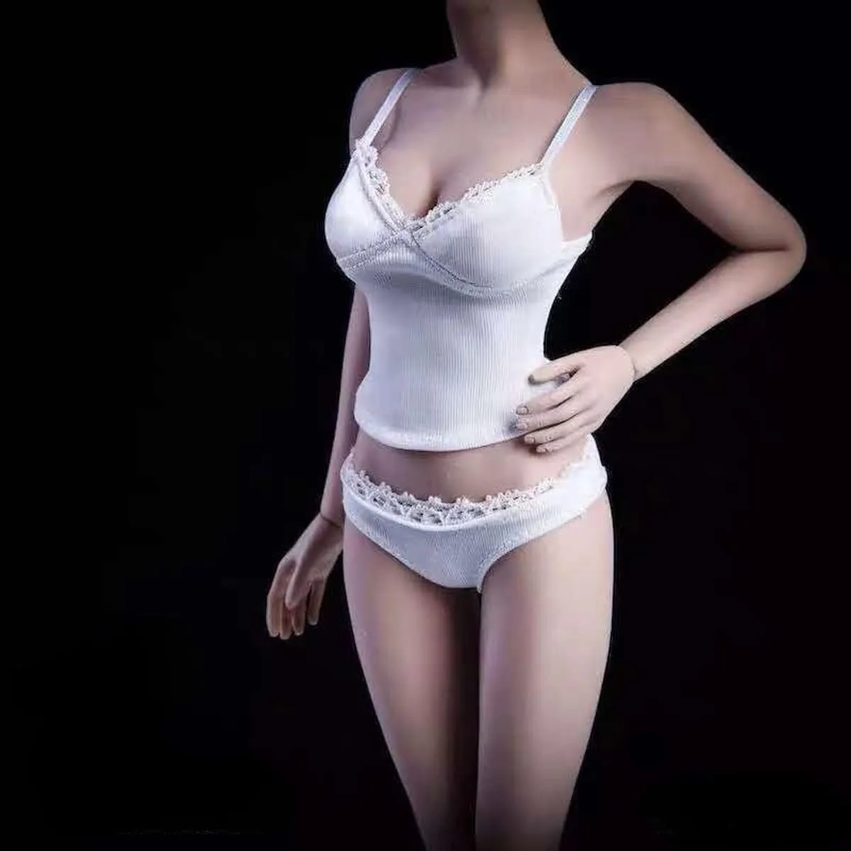 Pipigirl 1/6 Scale Figure Doll Clothes Set,Camisole Underwear,Outfit Costume for 12 Inch Female Action Figure for Phicen TBLeague 1/6 Female Seamless Action Figures(Only Clothes) (White)