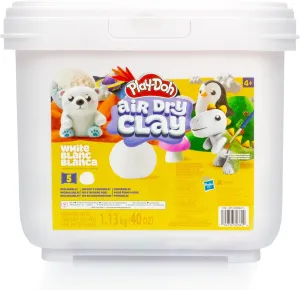 Play-Doh Brand Air-Dry Clay Bucket, Paintable White Modeling Clay, Arts & Crafts Gift, Craft Supplies, Sculpting and Molding Clay for Kids