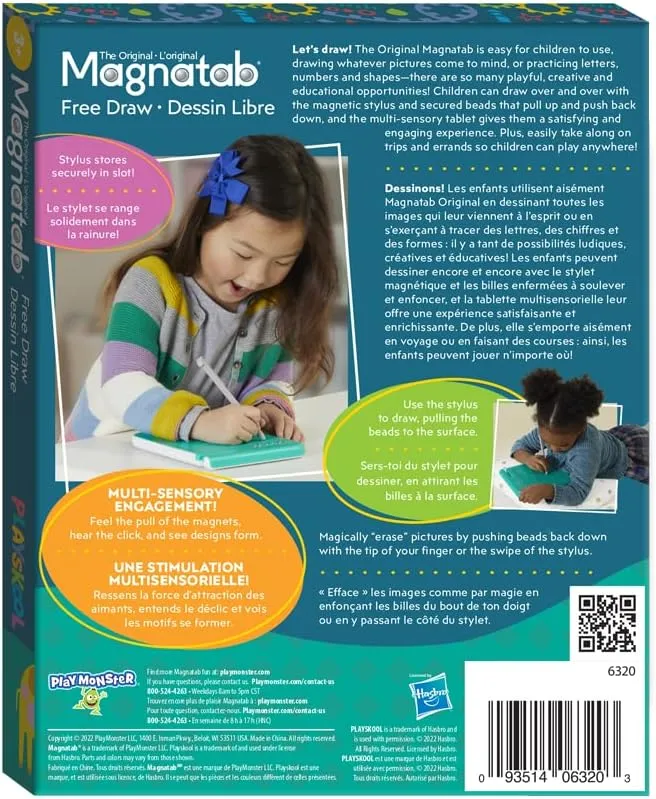 Playskool Magnatab — Free Draw — Learning and Sensory Drawing Tool — for Ages 3 