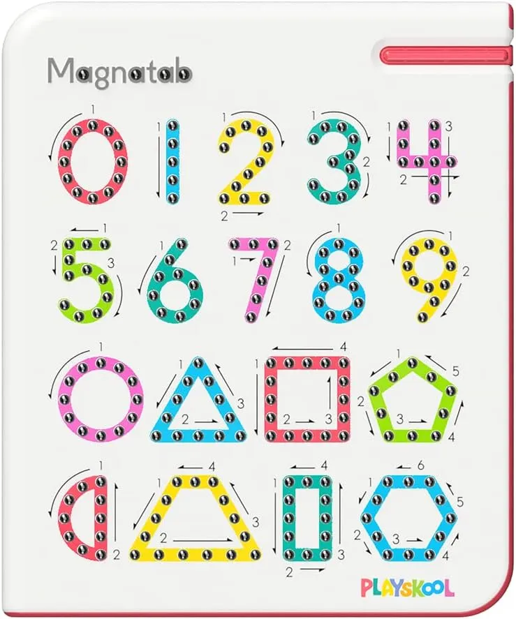 Playskool Magnatab — Numbers and Shapes — Magnetic Board Toy Letter Tracing for Toddlers Learning and Sensory Drawing — for Kids Ages 3 and Up