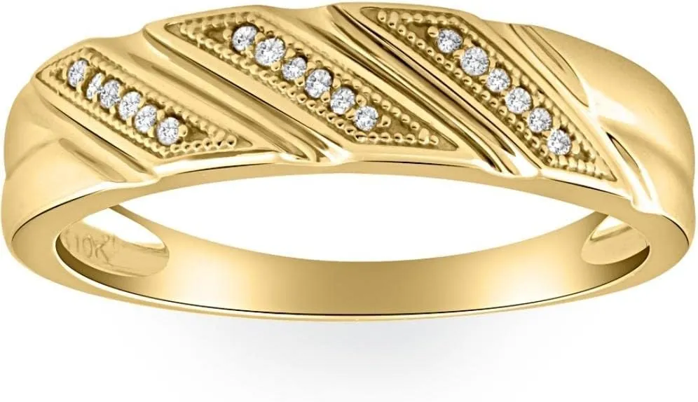 Pompeii 1/5ct Mens Diamond Ring 10K Yellow Gold