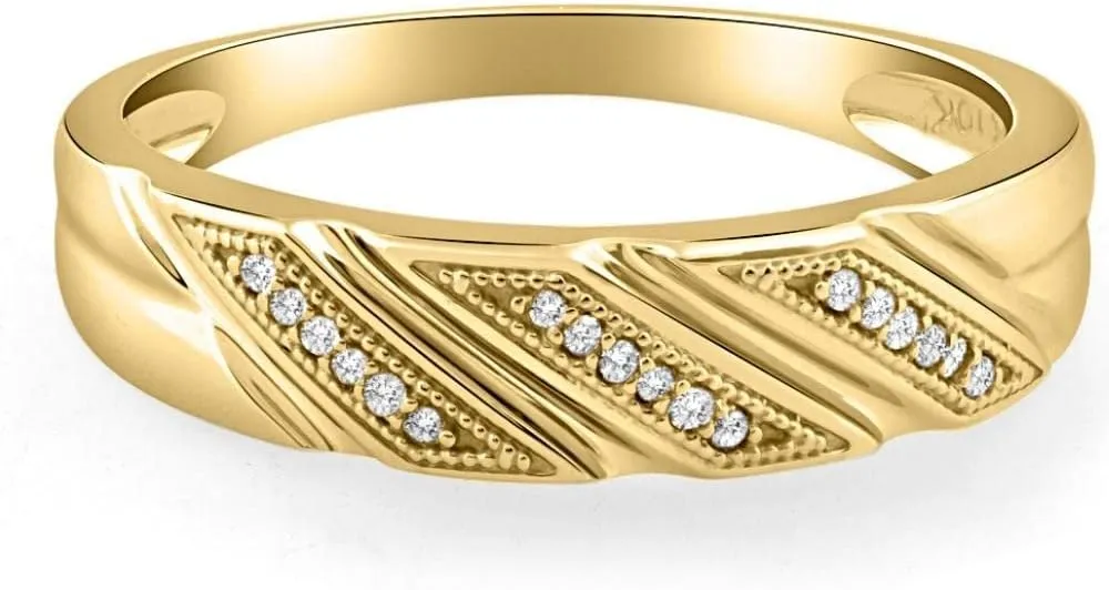 Pompeii 1/5ct Mens Diamond Ring 10K Yellow Gold