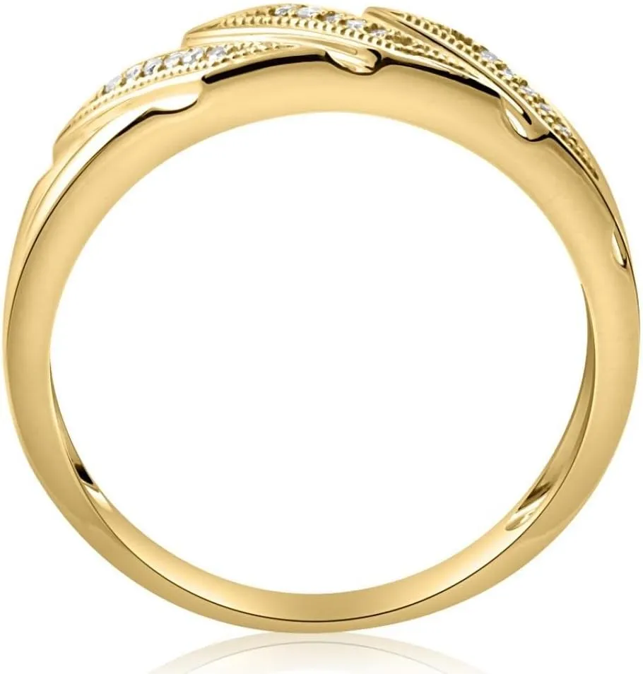 Pompeii 1/5ct Mens Diamond Ring 10K Yellow Gold