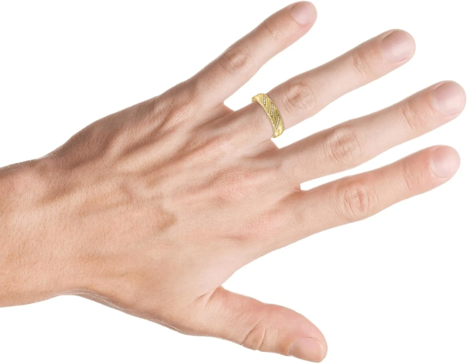Pompeii 1/5ct Mens Diamond Ring 10K Yellow Gold