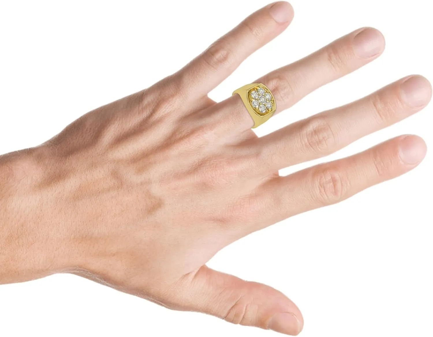 Pompeii 2Ct Diamond Men's Wedding Ring Anniversary Band in White, Yellow, or Rose Gold
