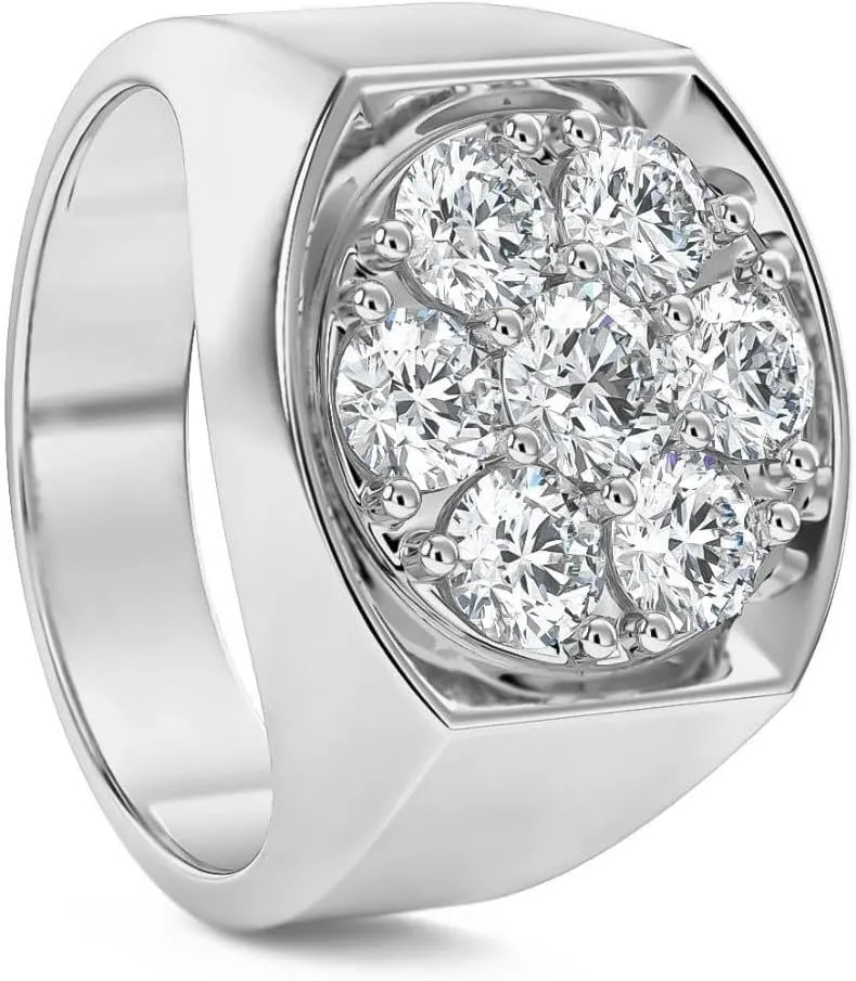 Pompeii 2Ct Diamond Men's Wedding Ring Anniversary Band in White, Yellow, or Rose Gold