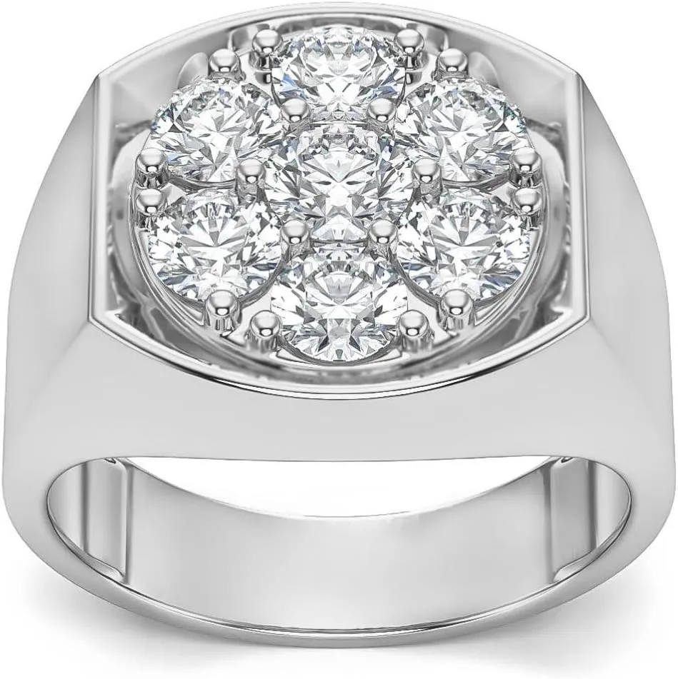Pompeii 2Ct Diamond Men's Wedding Ring Anniversary Band in White, Yellow, or Rose Gold