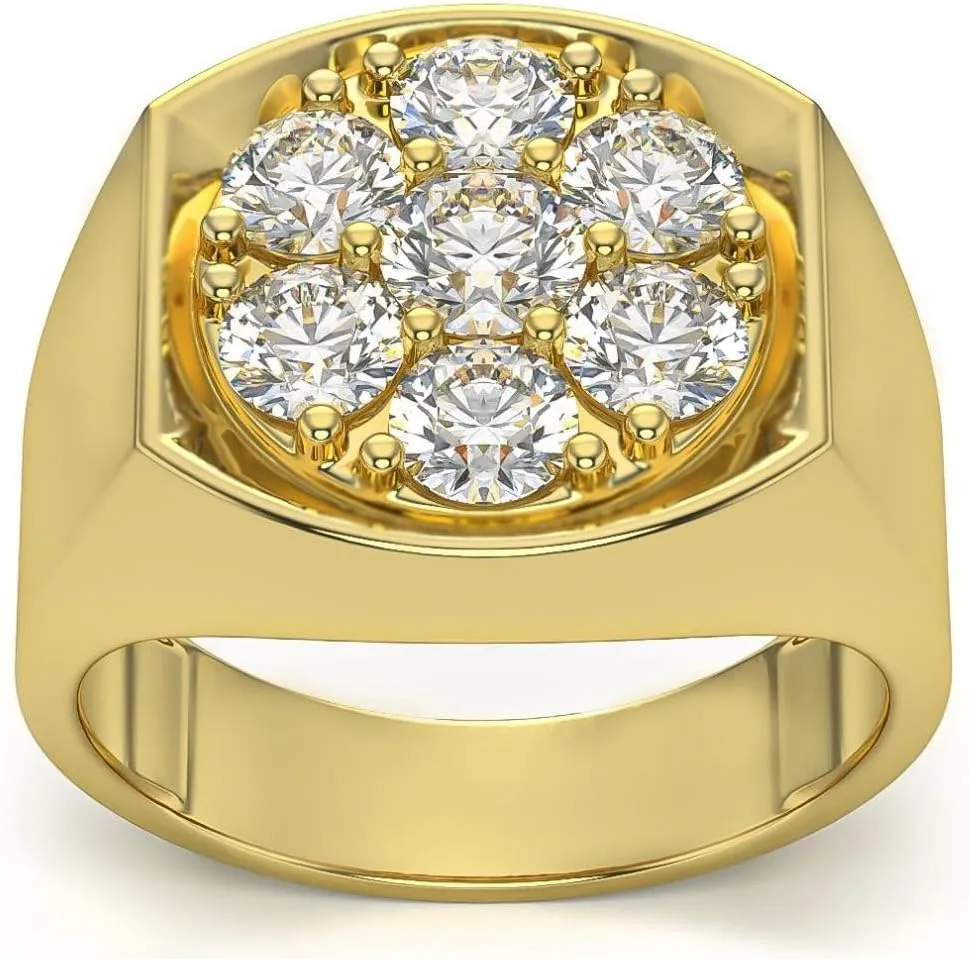 Pompeii 2Ct Diamond Men's Wedding Ring Anniversary Band in White, Yellow, or Rose Gold